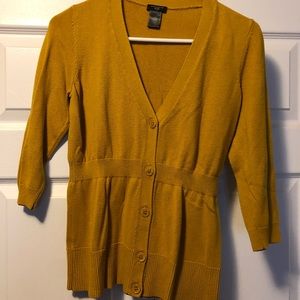Ann Taylor button up yellow sweater